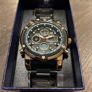 Stauer Men’s Gold and Black Watch